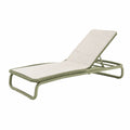 Chaise longue de jardin à dossier réglable 200 x 70 x 35 cm, Vert et Écru