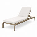 Chaise longue réglable 195 x 70 x 90 cm en métal beige avec coussins blanc cassé