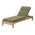 Chaise longue en bois et corde vert et bois naturel, 200 x 70 x 35 cm, dossier réglable