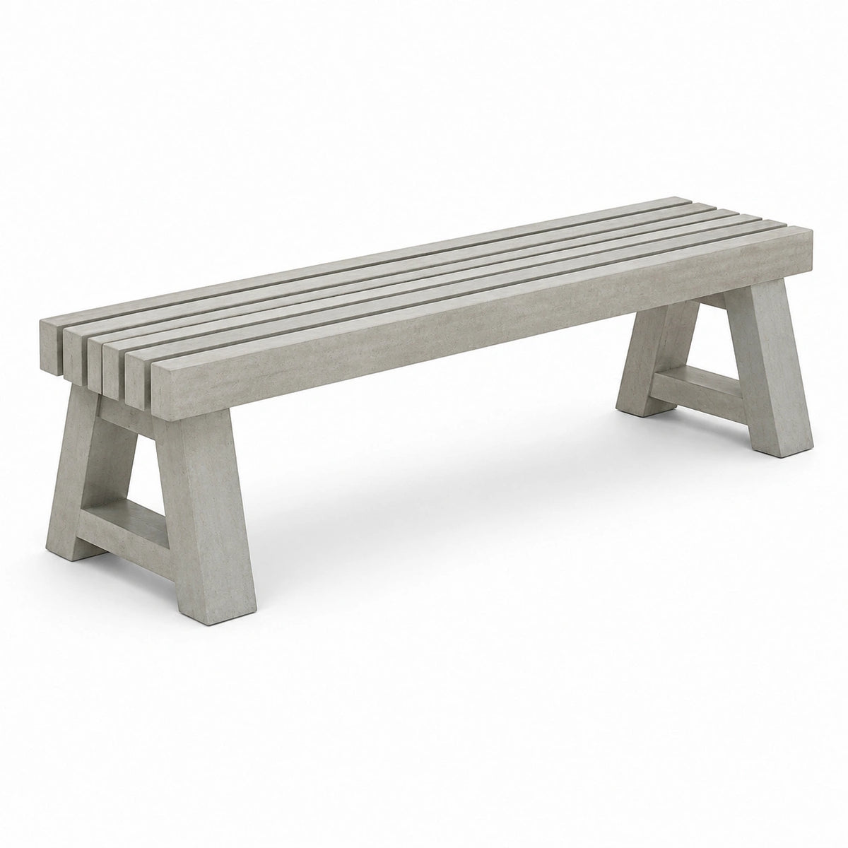 Banc d'extérieur industriel en béton gris 180 x 40 x 45 cm