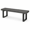 Banc industriel 180 x 40 x 45 cm en béton gris et acier noir