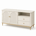 Buffet blanc et doré 160 x 40 x 85 cm avec plateau effet marbre